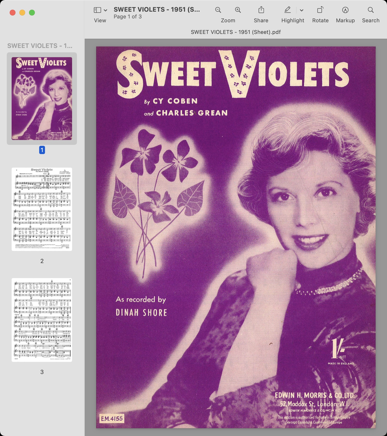 SWEET VIOLETS - 1951 (Sheet).jpg