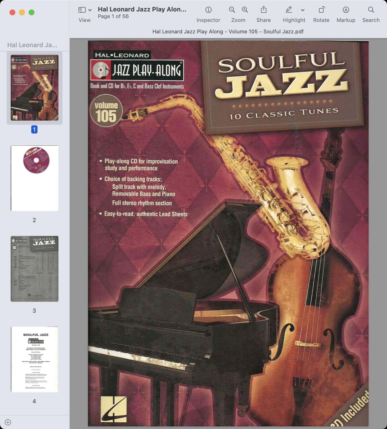 Hal Leonard Jazz Play Along - Volume 105 - Soulful Jazz.jpg