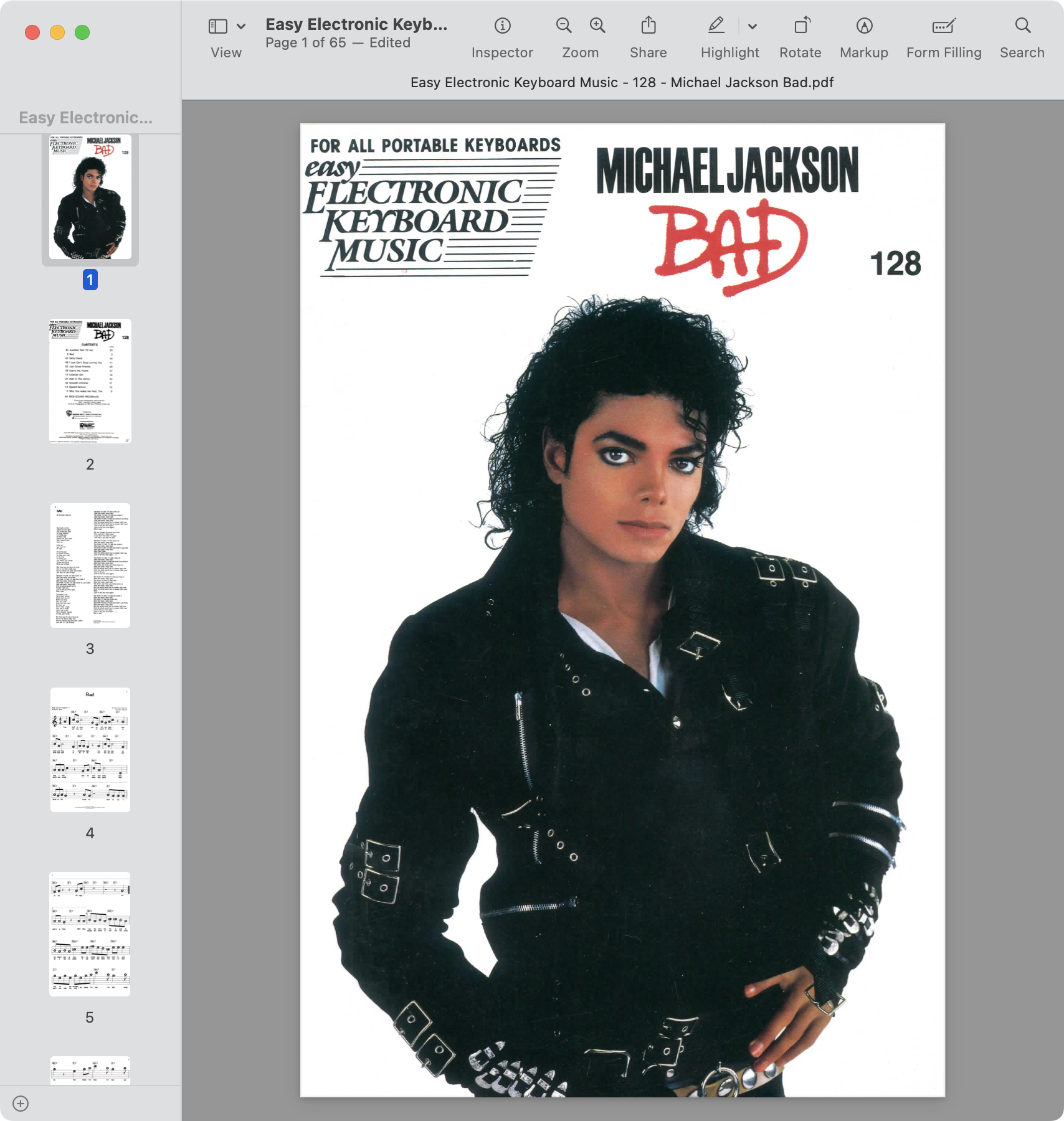 Easy Electronic Keyboard Music - 128 - Michael Jackson Bad.jpg